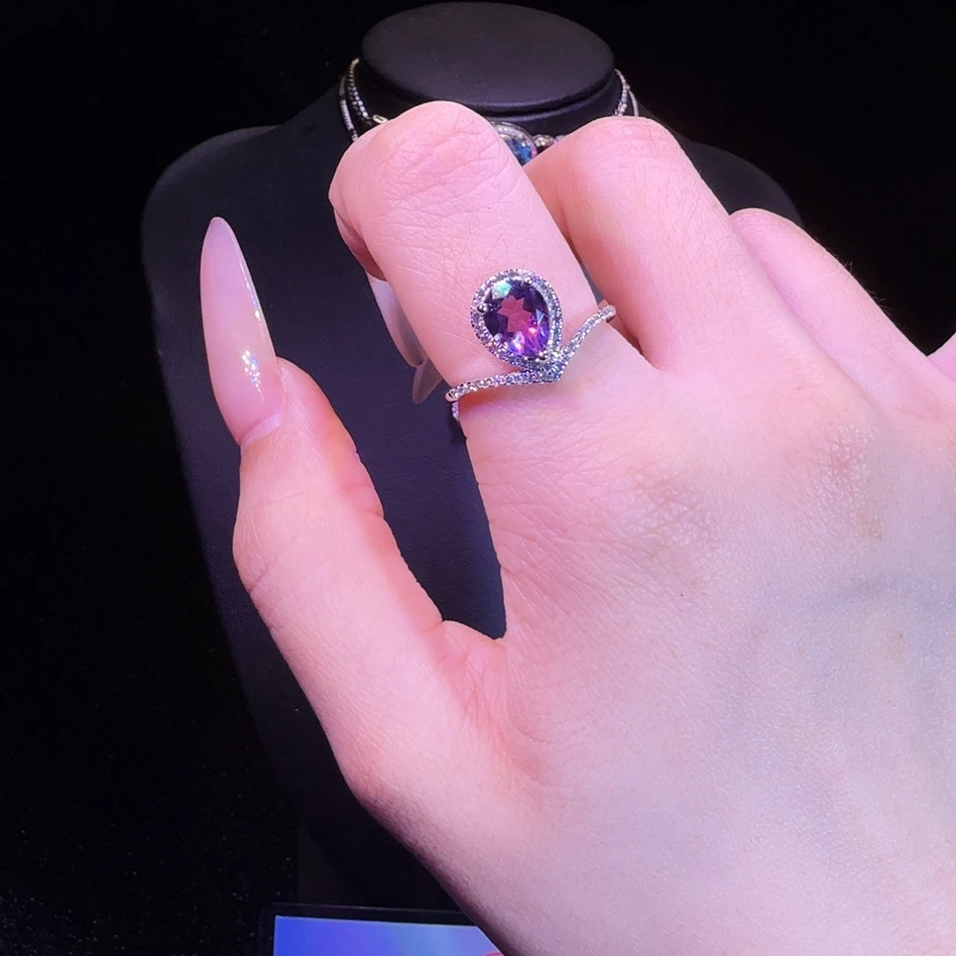 水晶银S925镶嵌戒指