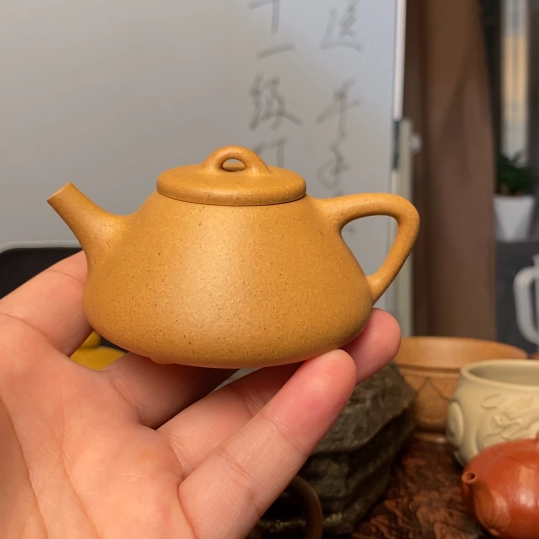 茶杯紫砂105cc轻坯薄胎石瓢