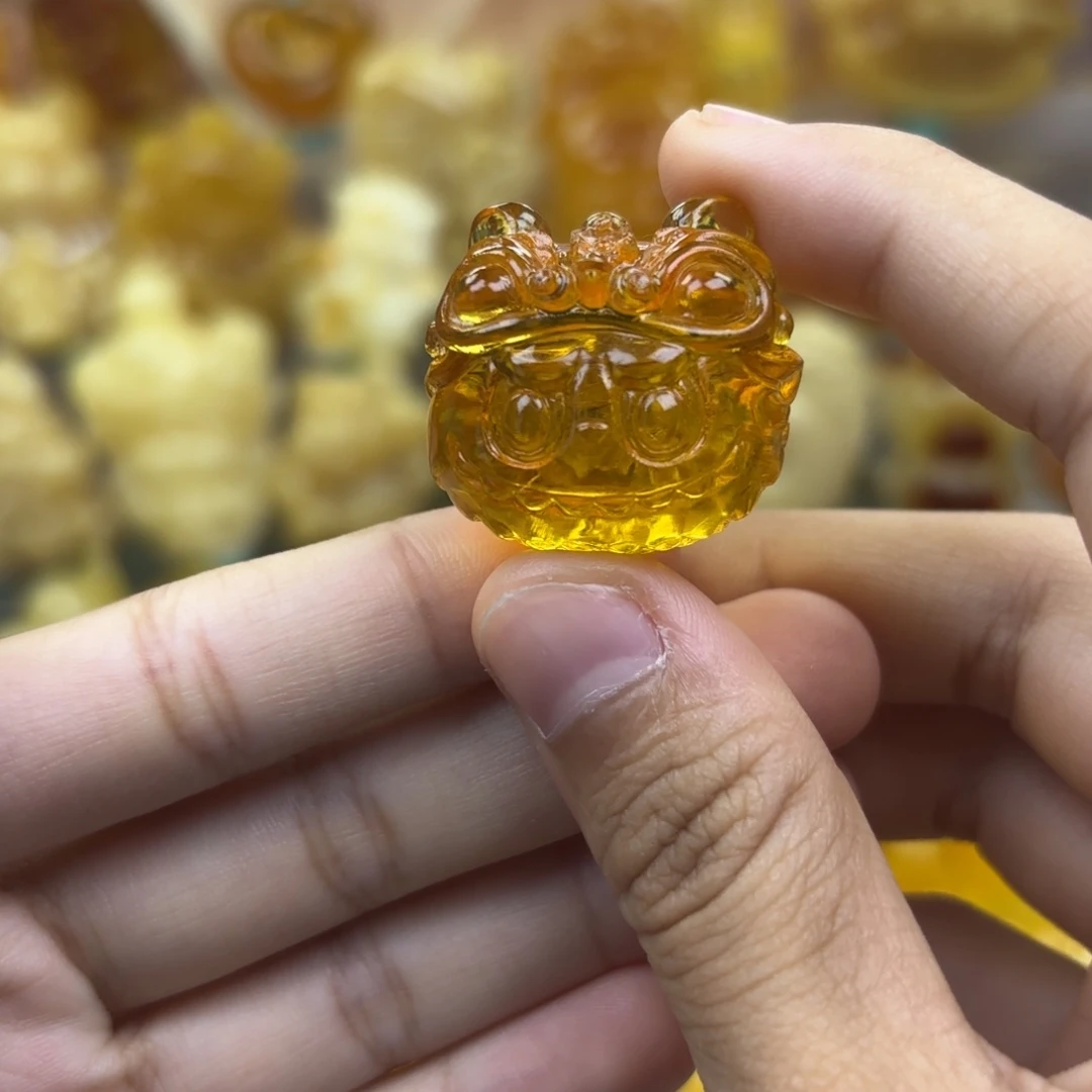 未镶嵌金珀耳饰金珀吊坠打孔不退不换