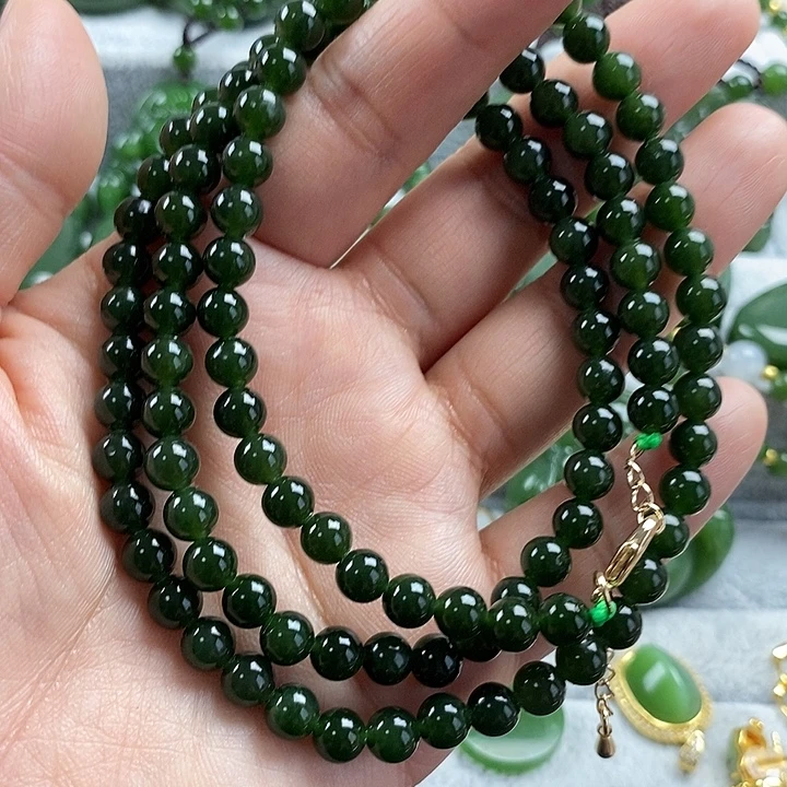 和田玉（碧玉）未镶嵌颈饰6mm