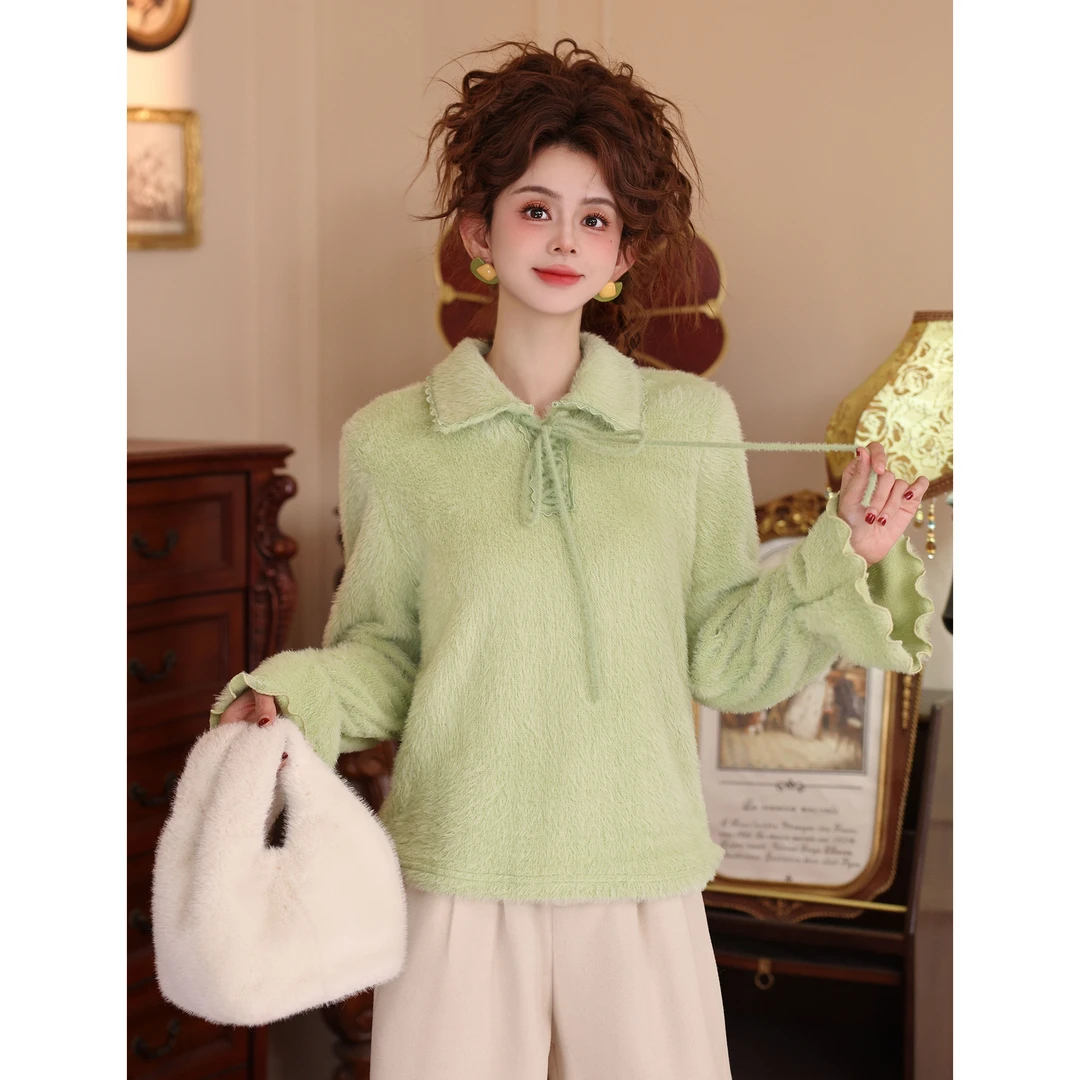 陈大器【竹帘筛月】复古港风针织秋冬长袖百搭上衣衬衫JH5749337