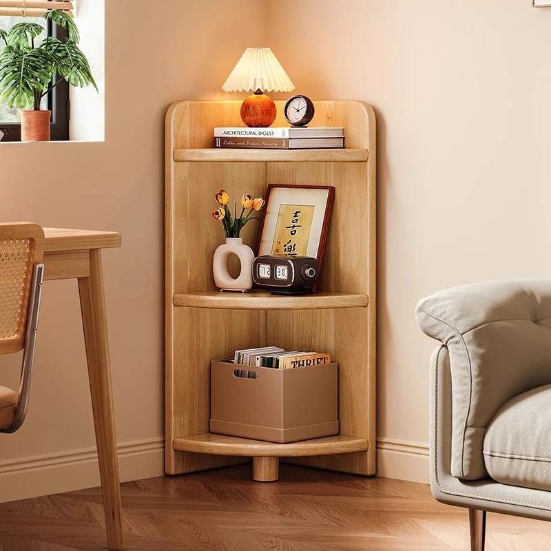 角柜墙角三角小窄柜转角书架置物客厅转角餐边柜拐角收纳多层书柜