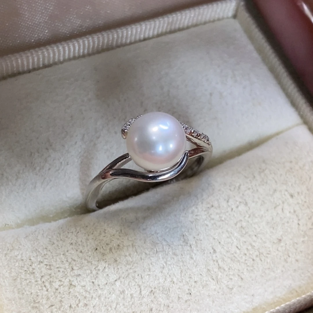 海水珍珠戒指银S925镶嵌
