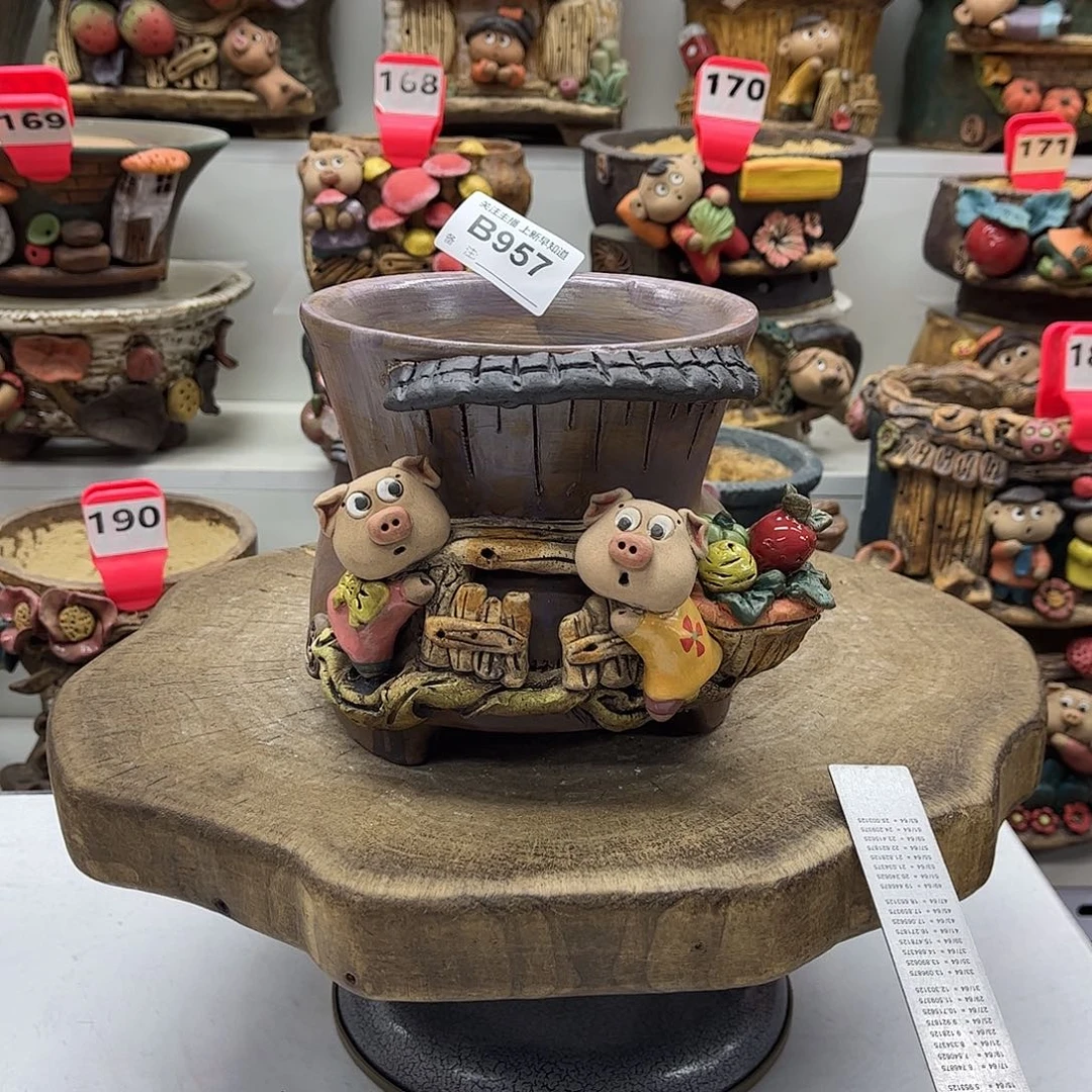 花盆957嘻哈粗陶手捏