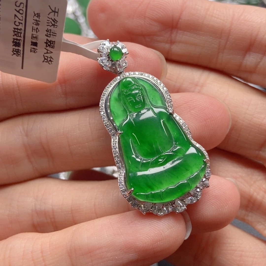 翡翠银S925镶嵌颈饰