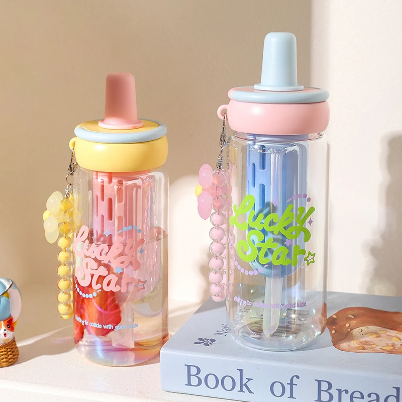 舍里高硼硅玻璃水杯茶水分离大容量杯子女生高颜值2025新款吸管杯