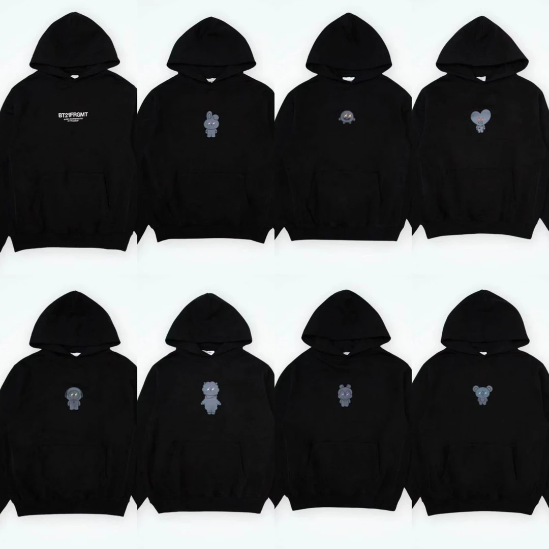 藤原浩BT21 防弹少年团联名 黑色连帽卫衣合集