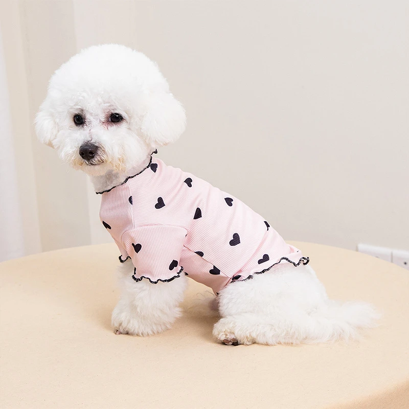 宠物爱心打底衫春秋装适合泰迪比熊小型犬及猫咪狗狗
