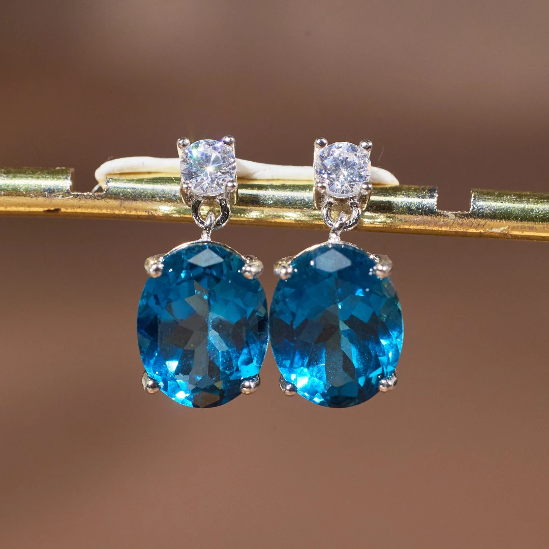 【歪歪】旦面*托帕耳饰*S925镶嵌N4892