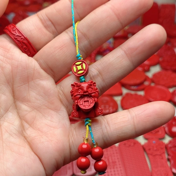 天然辰砂工艺品朱砂手机坠