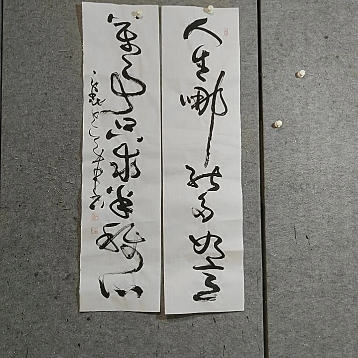 书法120X30X2。人生哪能