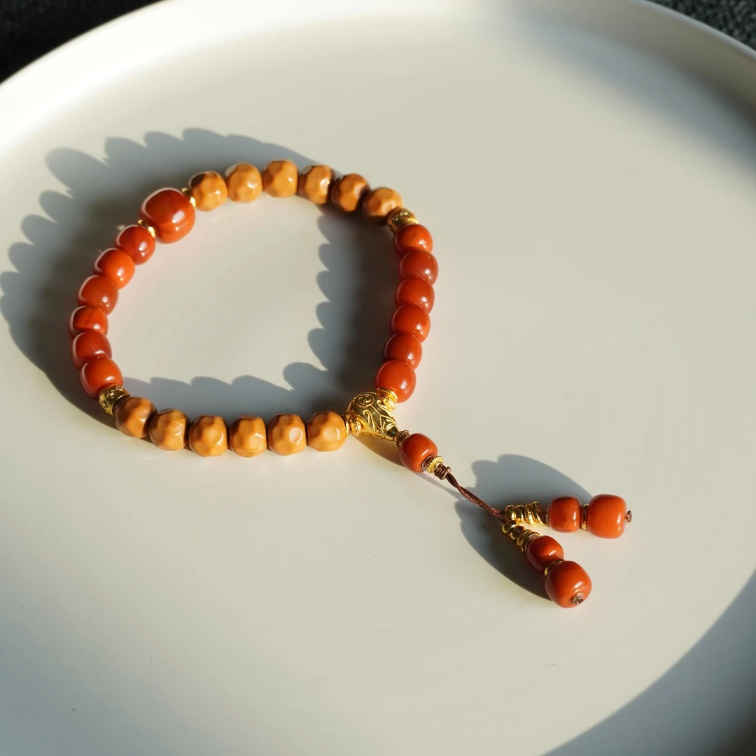 【不二】牛血红丹霞-7A典藏级-川料九口南红DIY手串9mm（多样性发）