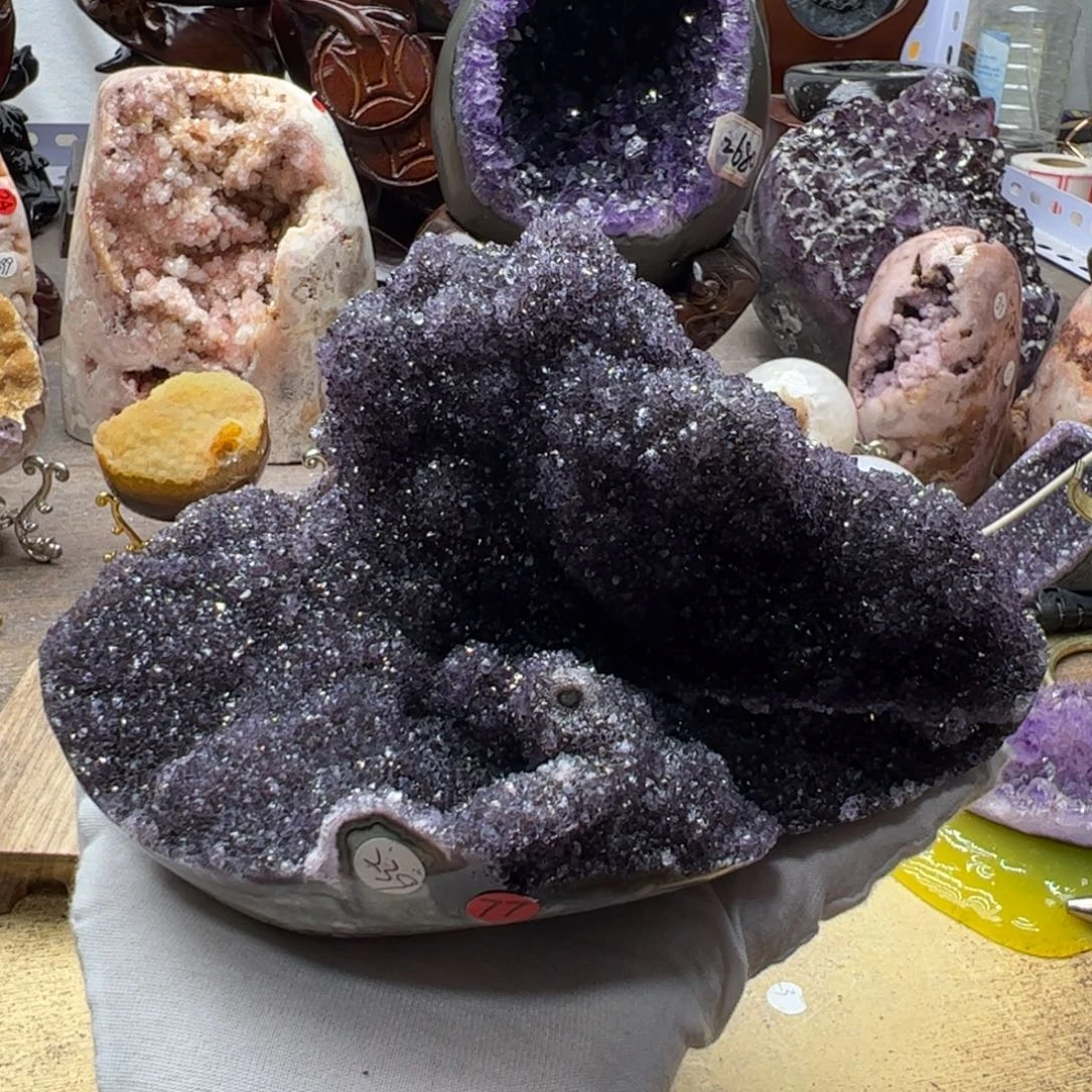 沐****水晶珠宝半成品未镶嵌紫水77