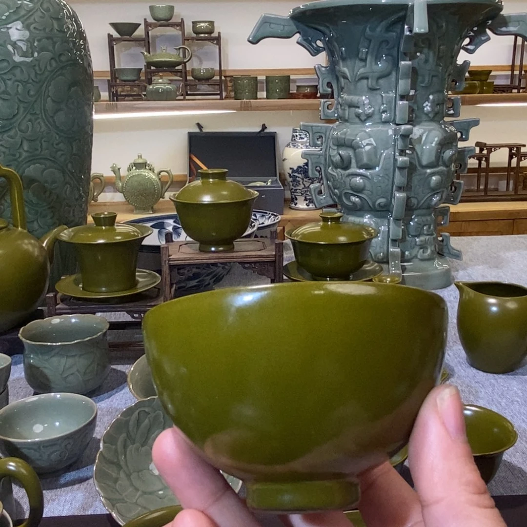 瓷片茶叶末釉微微瑕鸡心