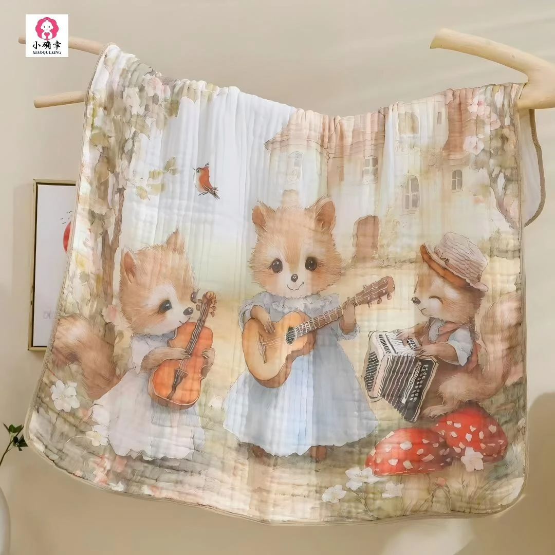 婴幼儿多功能超柔超软亲肤洗澡纱布浴巾 盖毯