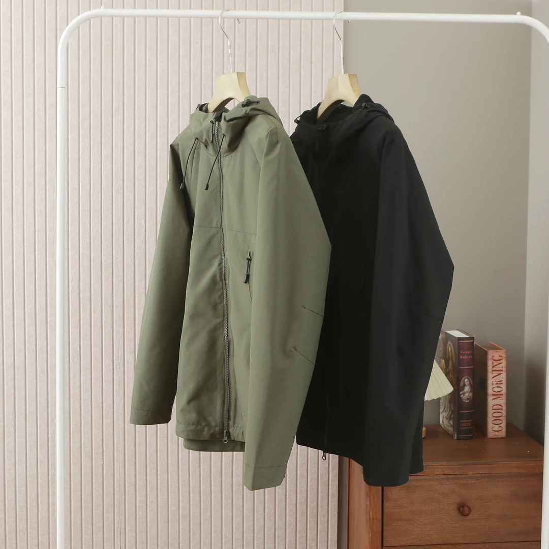 8088-男士春秋薄款连帽两色防风防水短款户外上衣外套百搭夹克衫