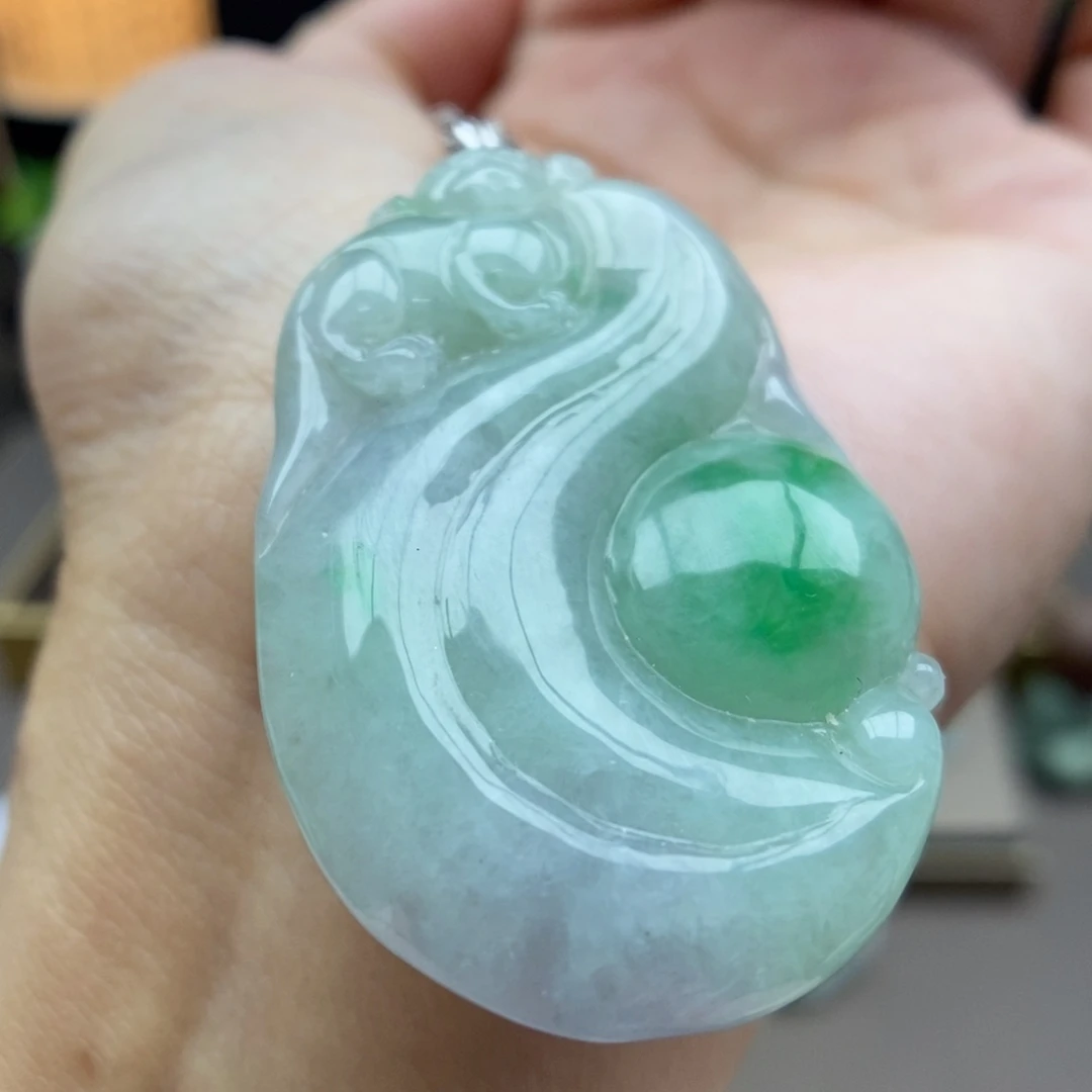 翡翠银S925镶嵌颈饰吊坠18