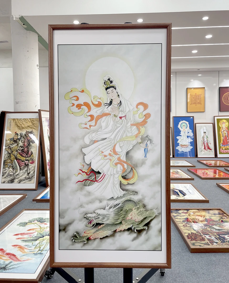 [137御龙观音]60x120cm中国风家居装饰画办公室玄关客厅装饰画