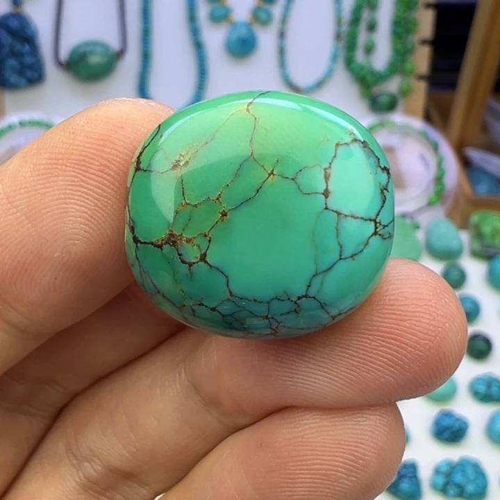 云盖高瓷绿网花枣珠