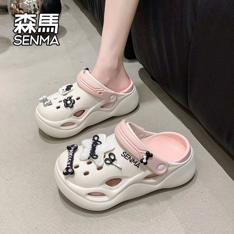 森马夏季新款凉鞋镂空软底包头透气凉拖鞋女士外穿防滑时尚洞洞鞋