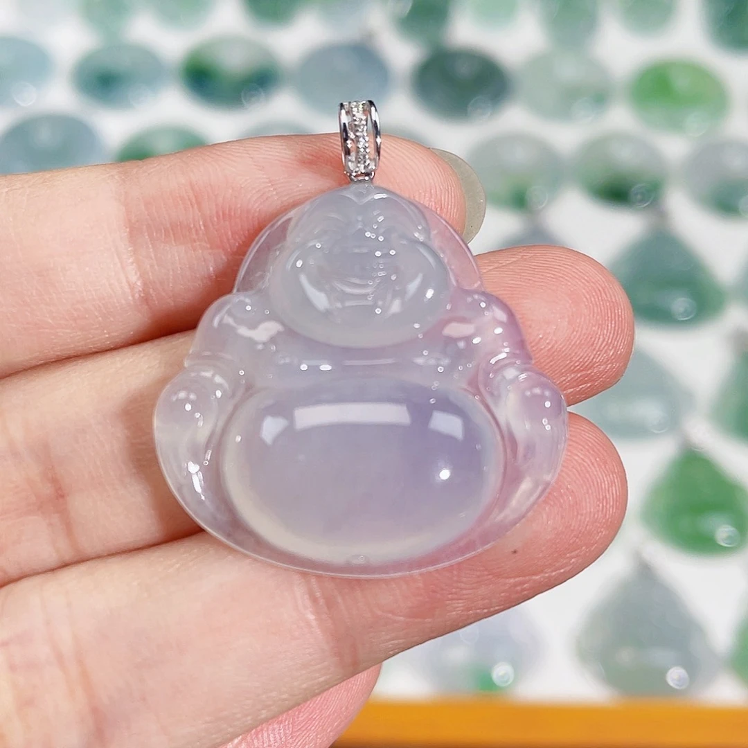 颈饰18K金镶嵌翡翠吊坠