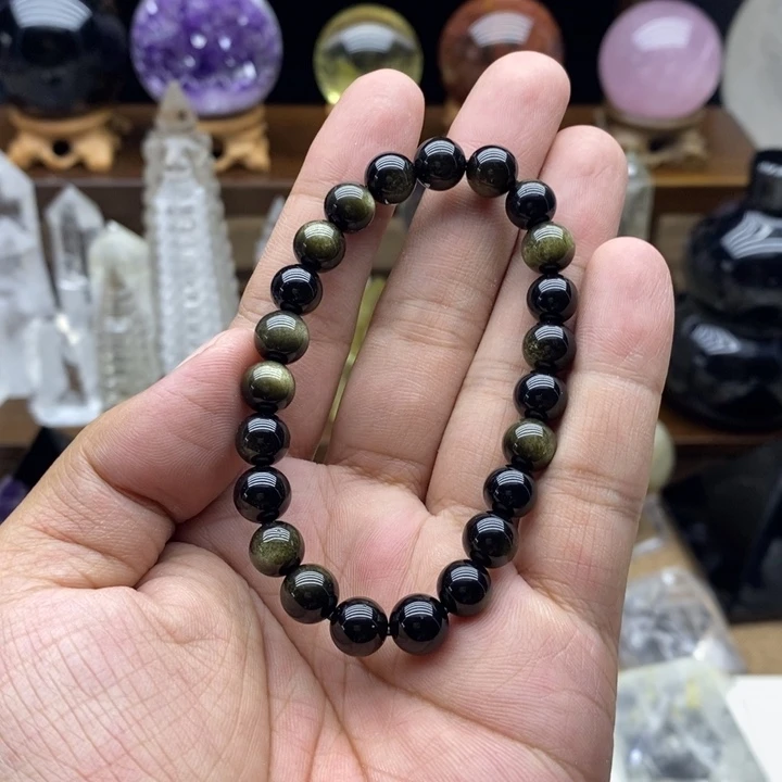 天然金曜石手串摆件15