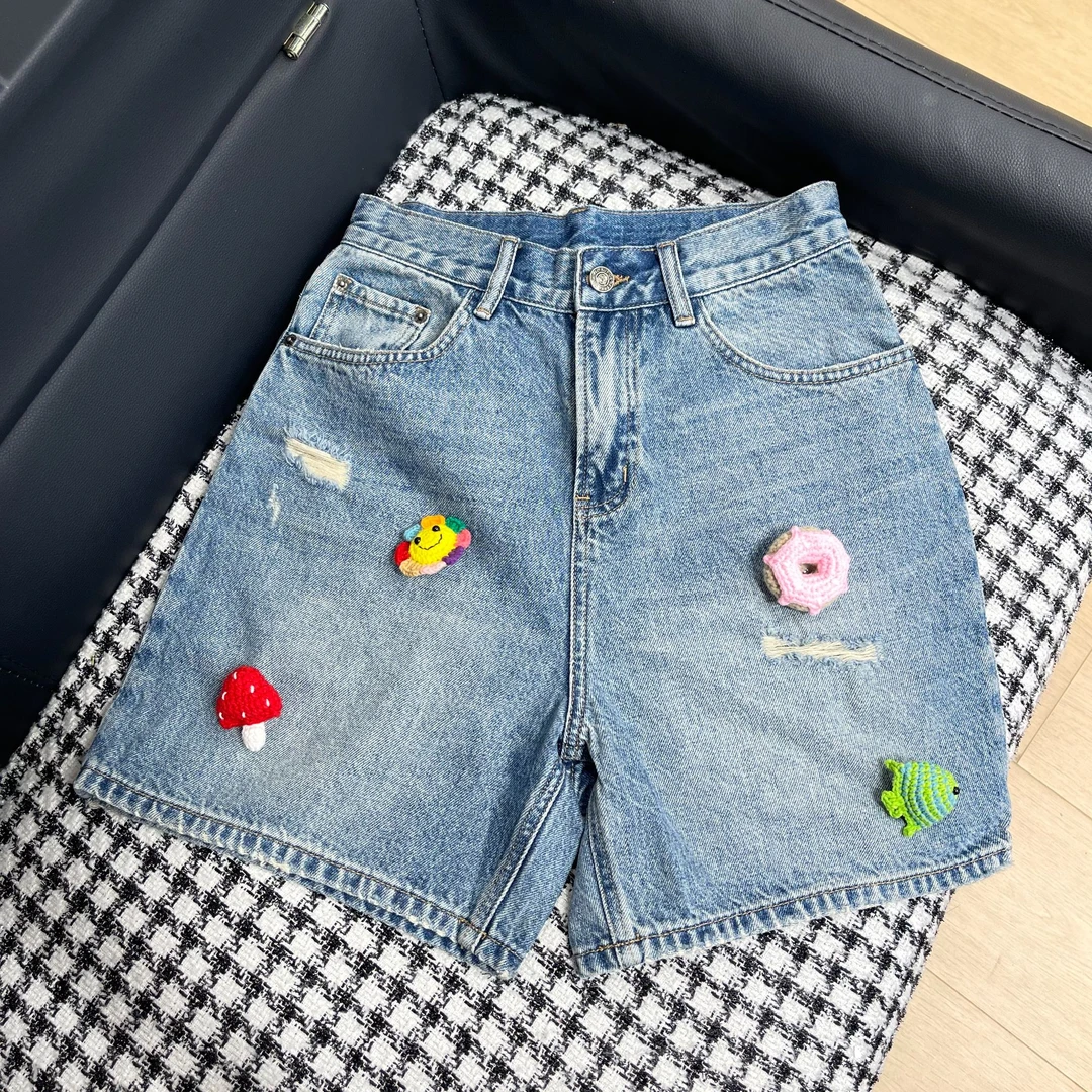muhou25/夏日卡通DIY牛仔短裤