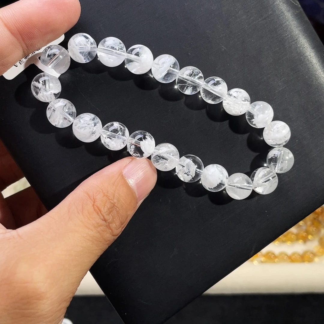 未镶嵌手链水晶暴风雪白雪花幽灵9.8mm