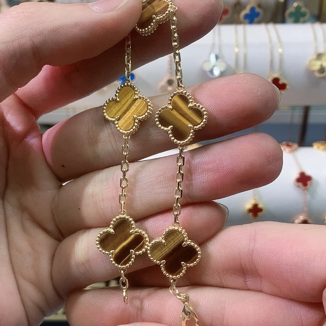 木变石手链18K金镶嵌K黄