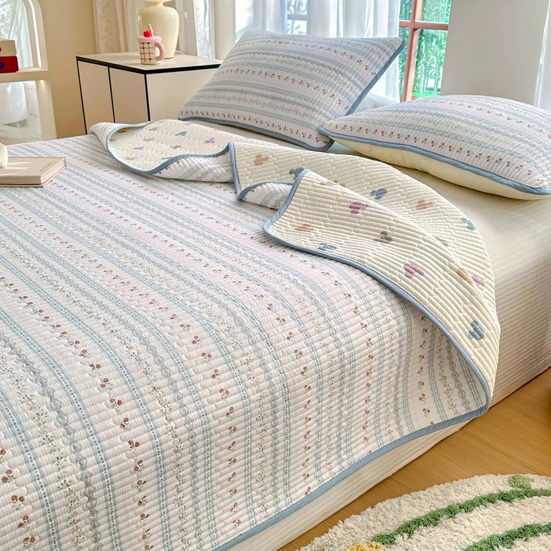 纯棉床盖2025春夏新款四季通用全棉夹棉榻榻米床单被单床褥三件套