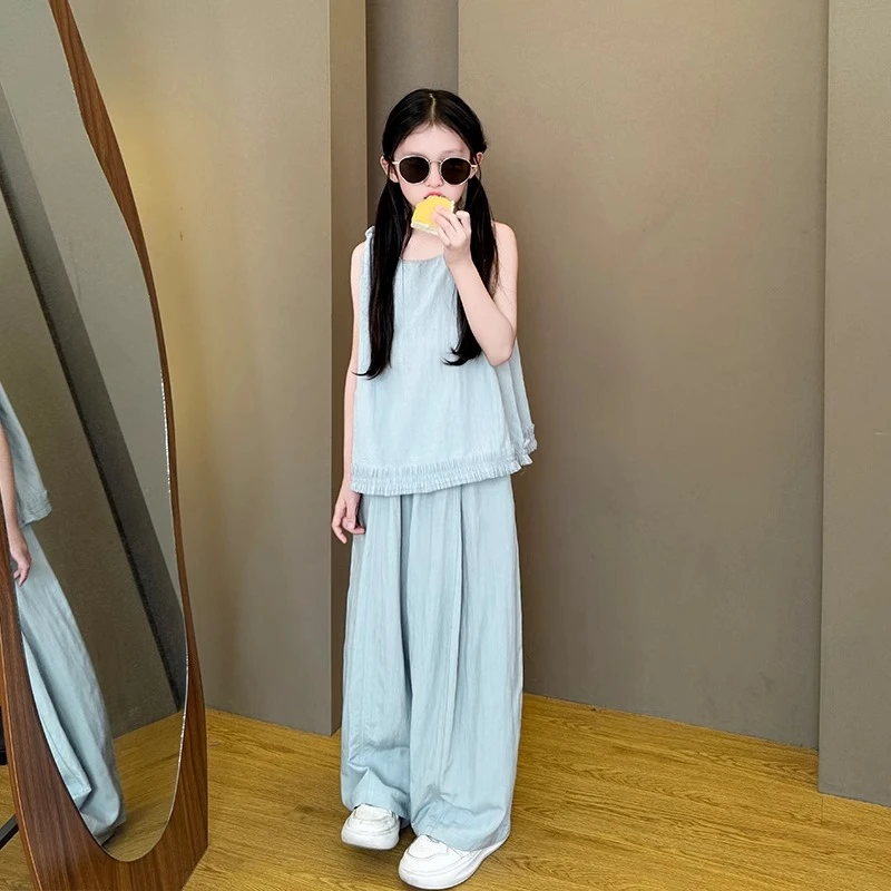 简约潮牌店铺儿童服装2025年款衣服女童装夏装套装6-12岁高级感15