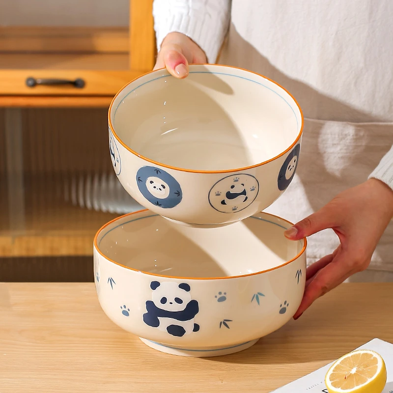 川岛屋熊猫汤碗家用2024新款高颜值陶瓷大碗汤面碗大号面条泡面碗