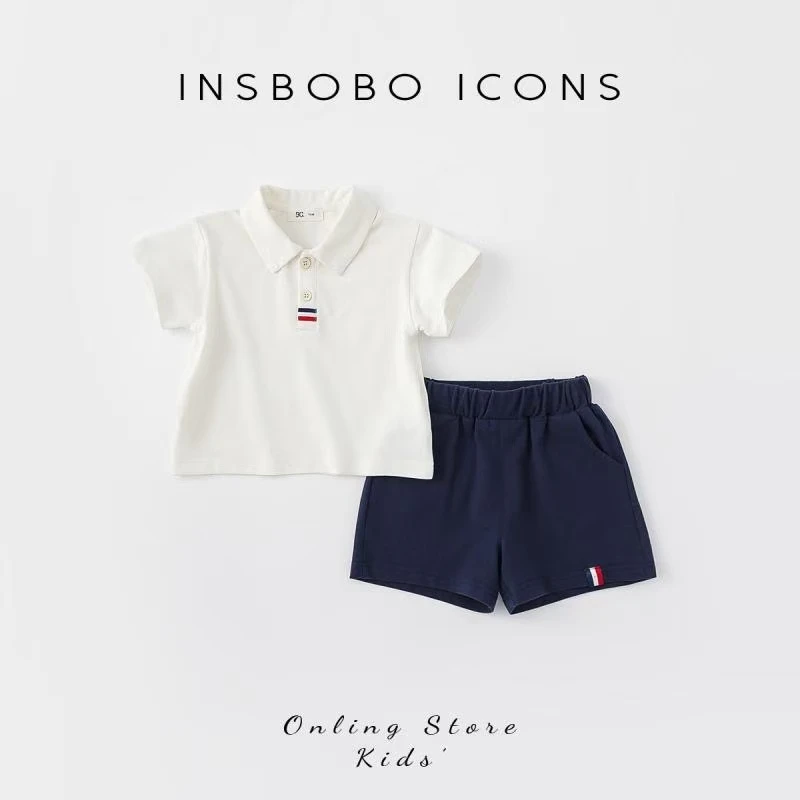 男童夏装套装儿童运动套装2025新款夏季帅气男童装洋气女童Polo装