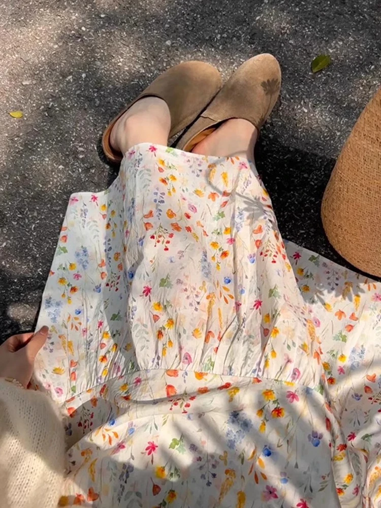 碎花半身裙大码胖mm显瘦遮肚a字裙2025新款温柔韩系气质裙子长裙