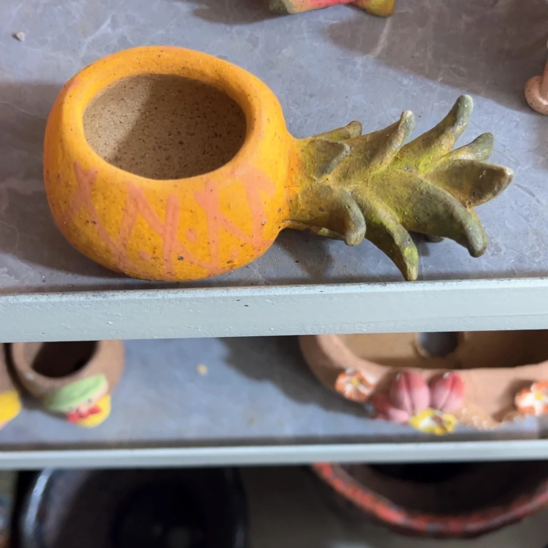 泥塑古镇炻陶花盆