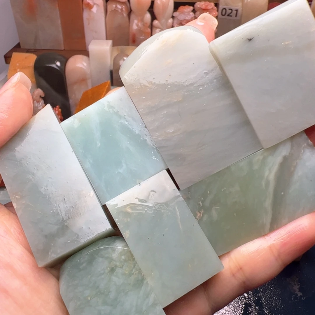 哇***咔寿山石印石天青石