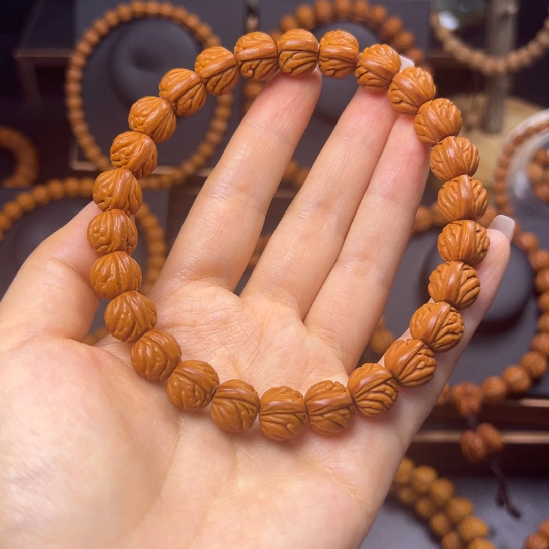 茶***道手串桃核火龙纹11手串