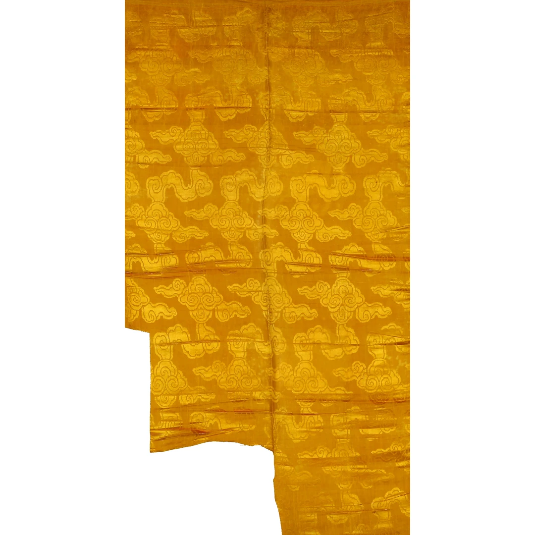 16935、清 明黄四云纹织锦【宣德169拍卖】