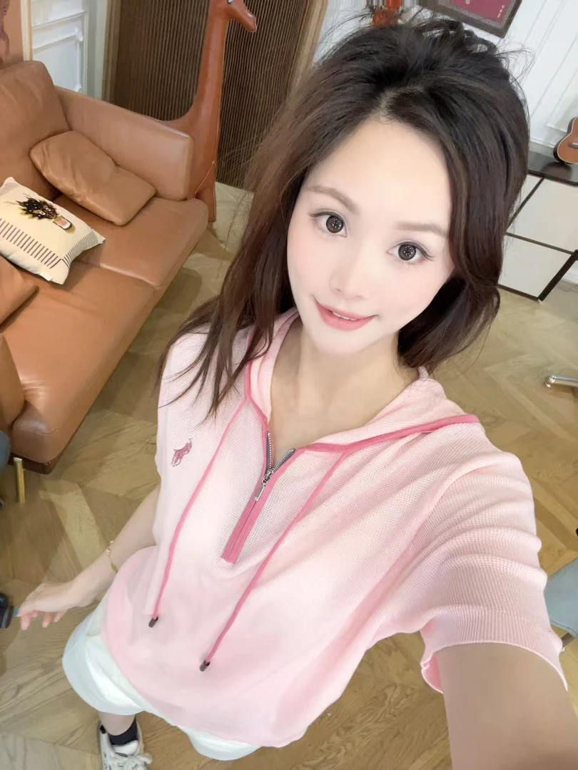 YTTRIUM LIN[半拉链连帽]夏季桑蚕丝连帽短袖休闲50459