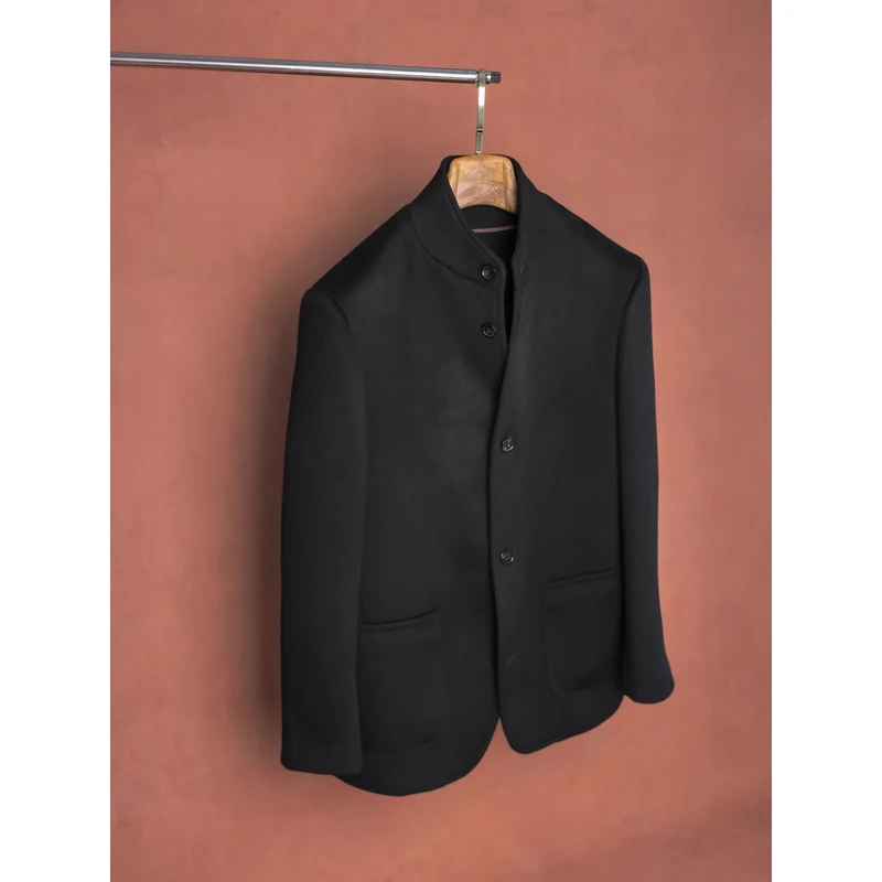 INCHOI伯爵夹克男士立领羊毛复古风商务休闲厚料保暖外套单上衣