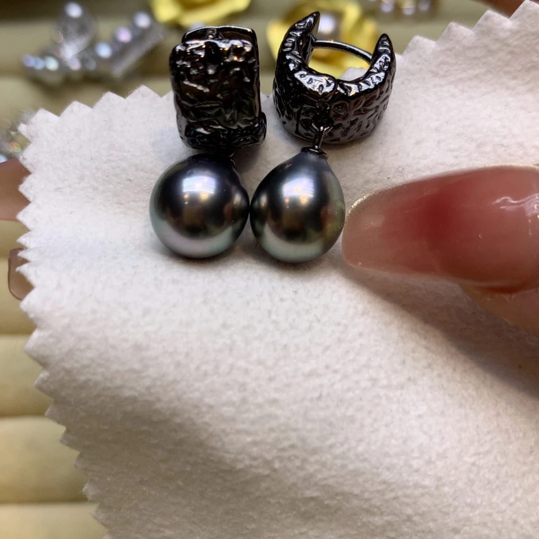 银S925镶嵌耳饰海水珍珠