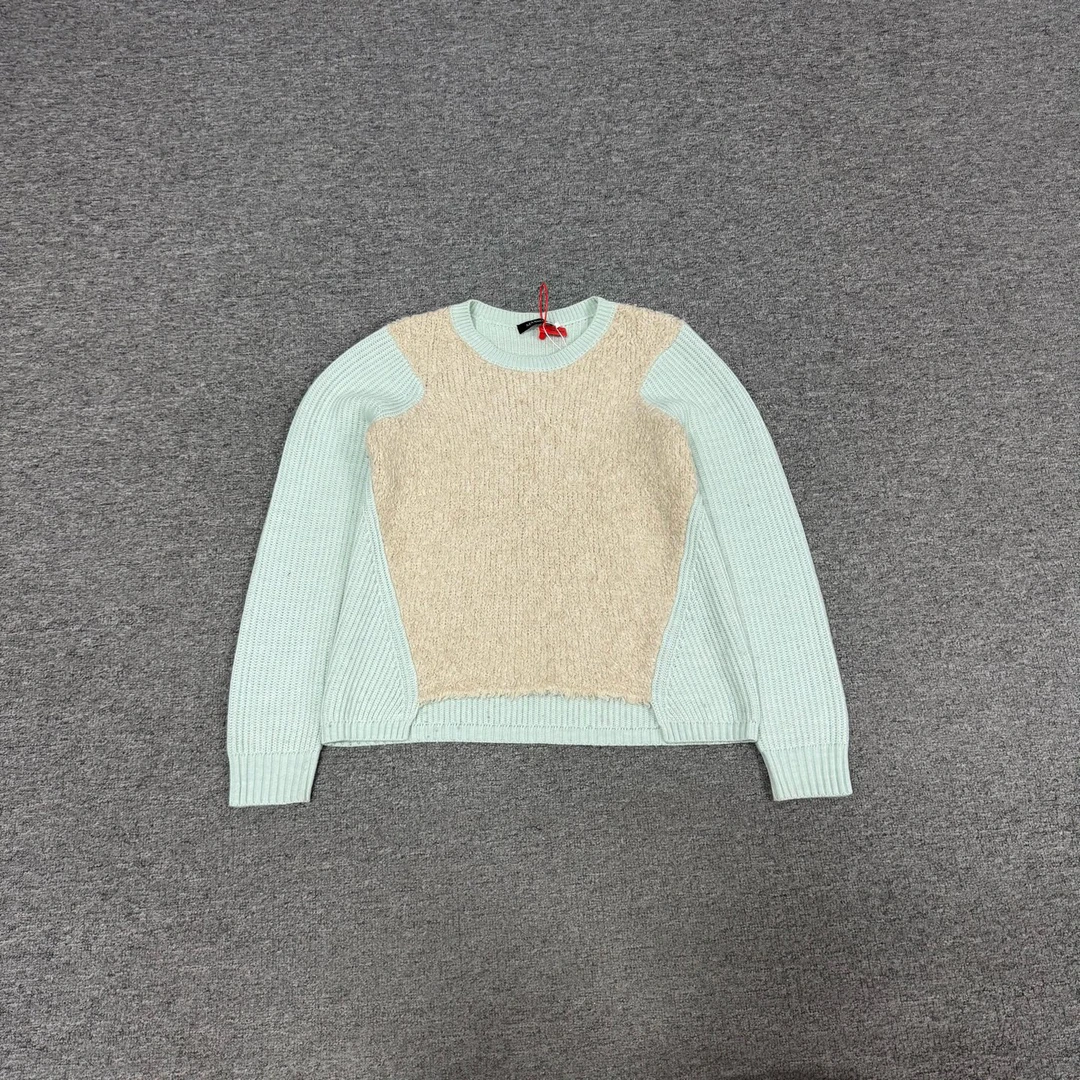 99新 AMIPARIS maxmara 蓝色 拼接 针织 毛衣 s码 99新