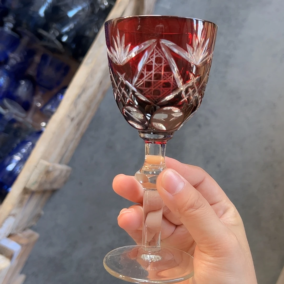 水晶玻璃高脚款微瑕一个