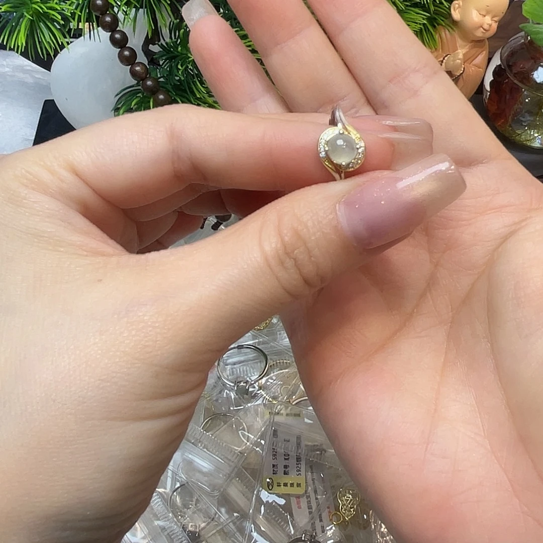 翡翠银S925镶嵌戒指