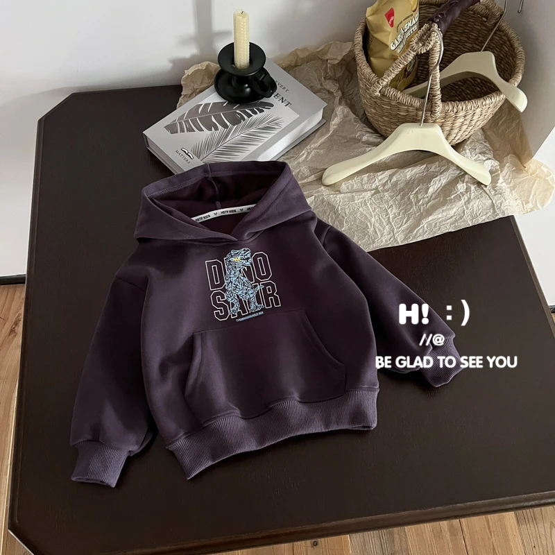 郝叔童品春季新款洋气时尚男宝带帽卫衣2025韩版百搭潮流HQ5112