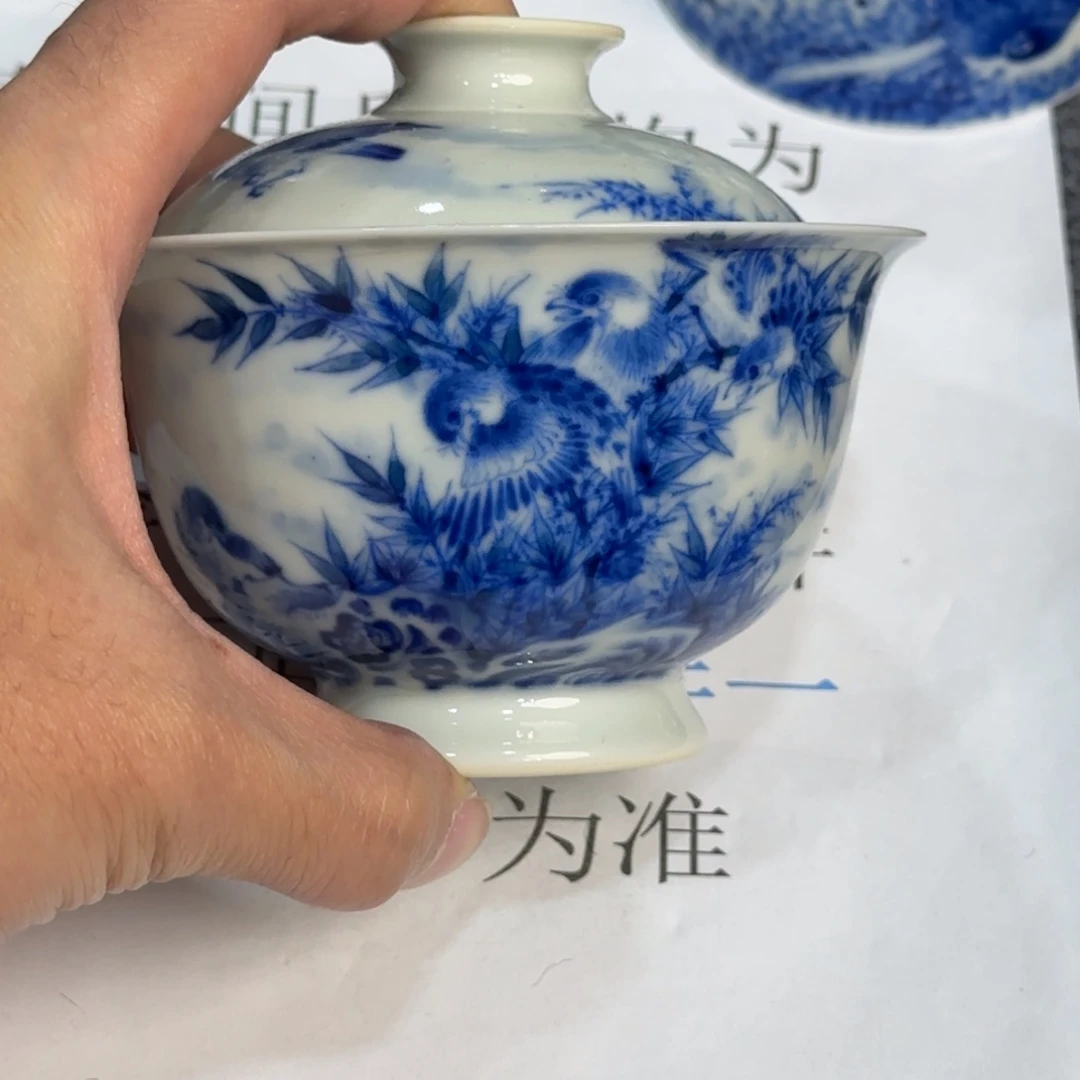 瓷杯子当代仿古精品全手工