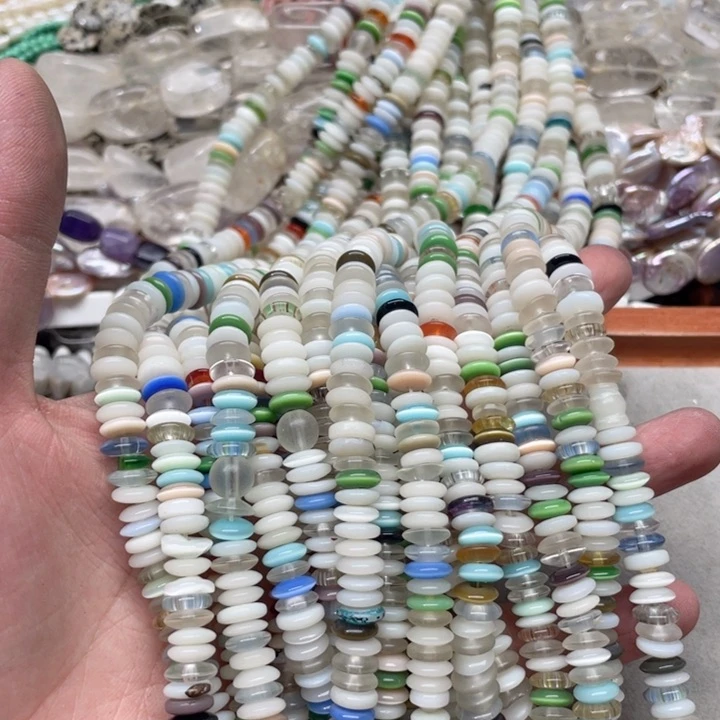 玛瑙/玉髓合金珠宝半成品一条8mm多宝算盘