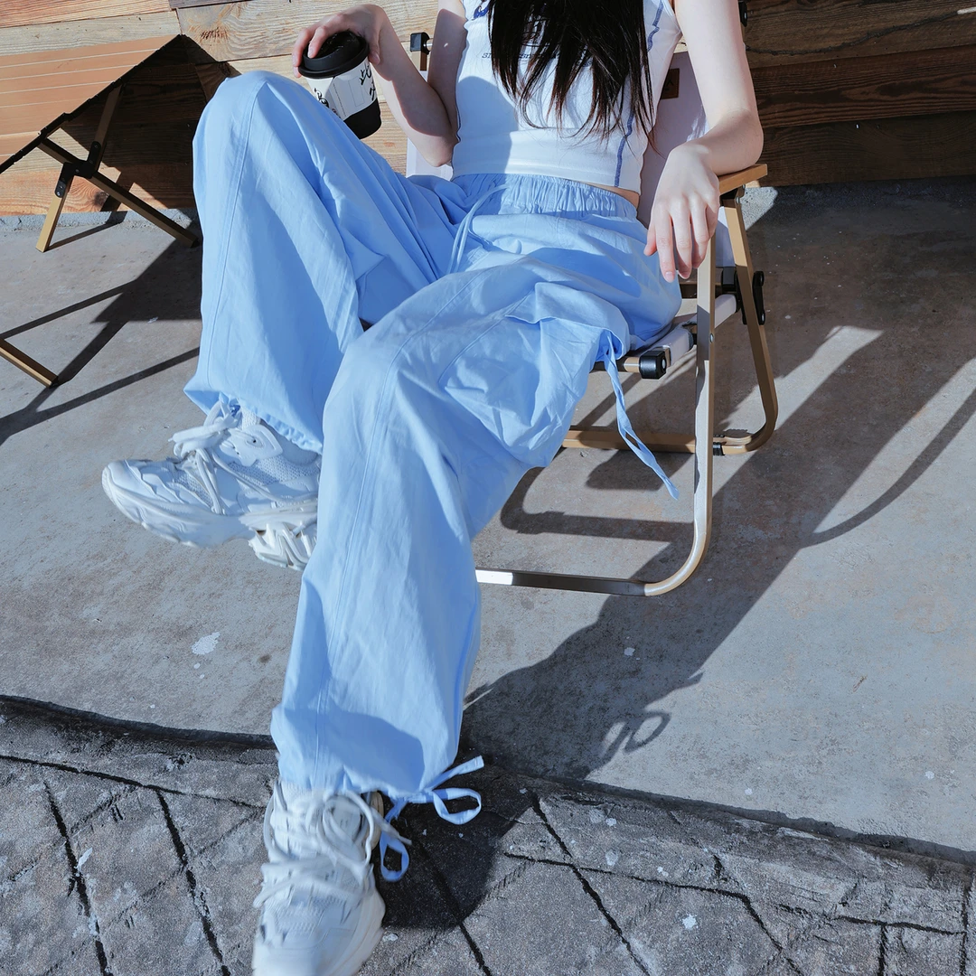 速干裤子女款爆款2025新款春夏薄款户外工装裤宽松阔腿裤小众女装