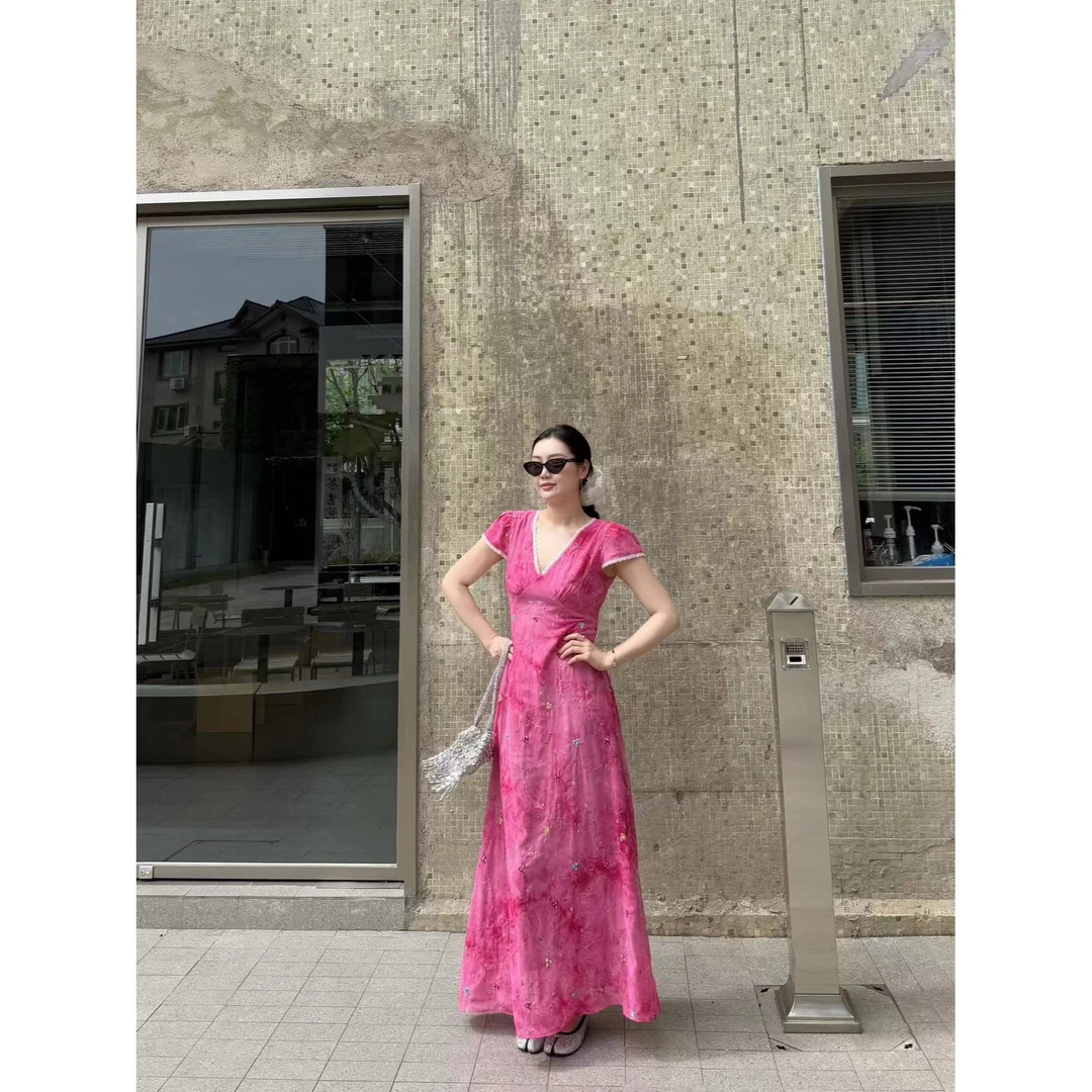 YJR巴厘岛 法式气质显瘦时尚百搭休闲连衣裙YJR1200