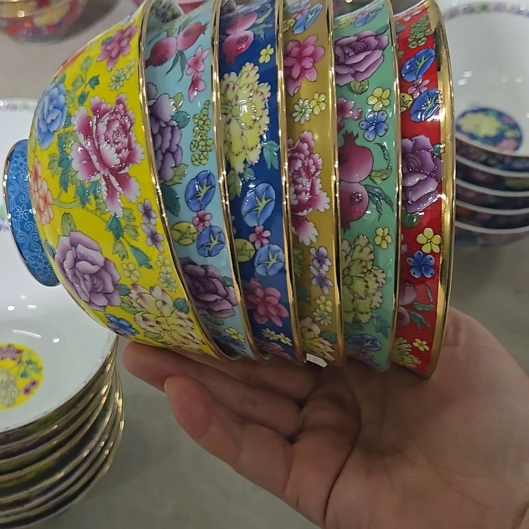 碗微瑕4.5寸6个珐琅彩万花6666666